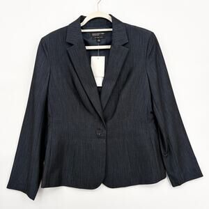 Jones New York Size 12 The Emma Jacket Blazer NEW Stretch Navy Blue Career Work